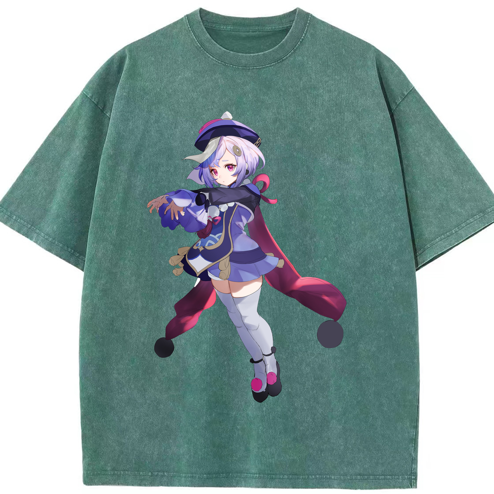 げんし神 七七 なな  genshin Nana 綿100% ヴィンテージ風 半袖Tシャツ（フロントプリント）